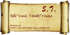 Sárosi Tibériusz névjegykártya